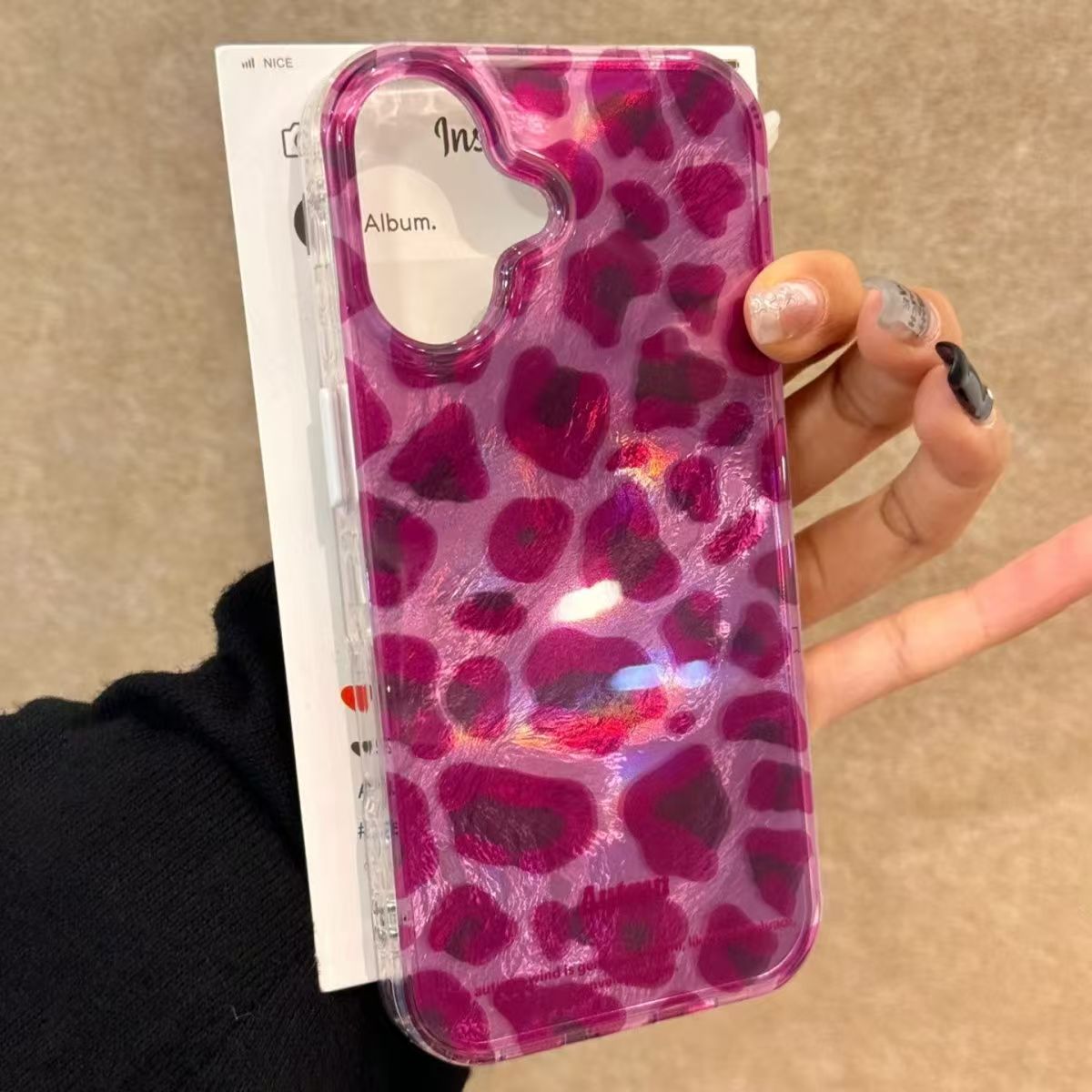 Phone Cases Red - Mor Leopar Desenli Telefon Kılıfı iPhone