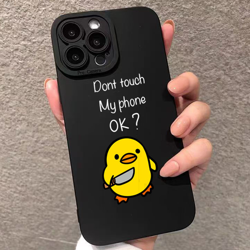 Phone Cases Xs Max - Sevimli Minimalist Karikatür Ördek Silikon Telefon