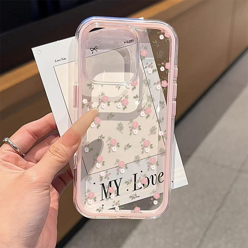Phone Cases Like Loopy - Yeşil Yapraklar Pembe Çiçek 2'si 1