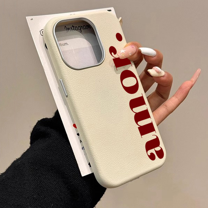 Phone Cases Red - Kırmızı Sanatsal Harfli Lichee Desenli Telefon