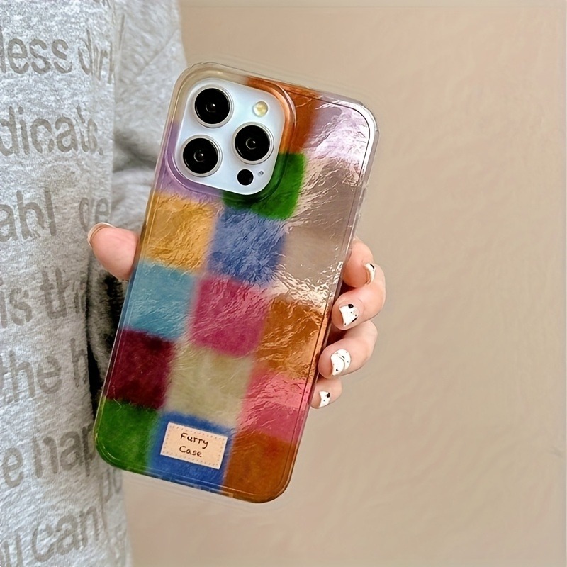 Phone Cases Xs Max - Retro Sonbahar ve Kış Renkli Kare