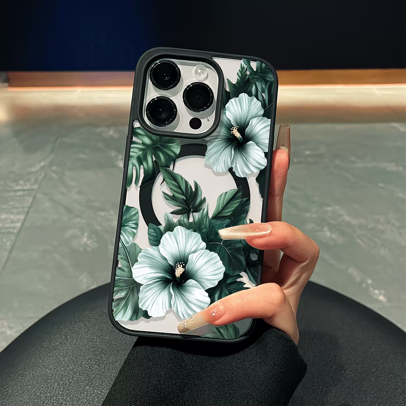 Phone Cases Xs Max - Yeşil Çiçek Desenli Telefon Kılıfı iPhone