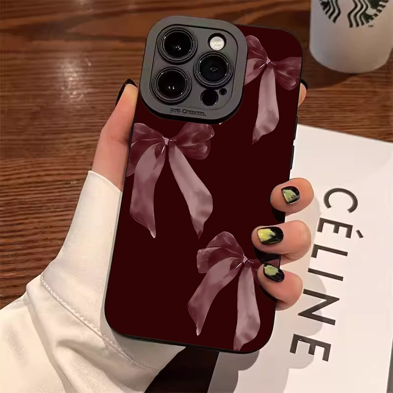 Şarap Kırmızısı Fiyonk Desenli - Phone Cases Red incelemesi ve fiyatı