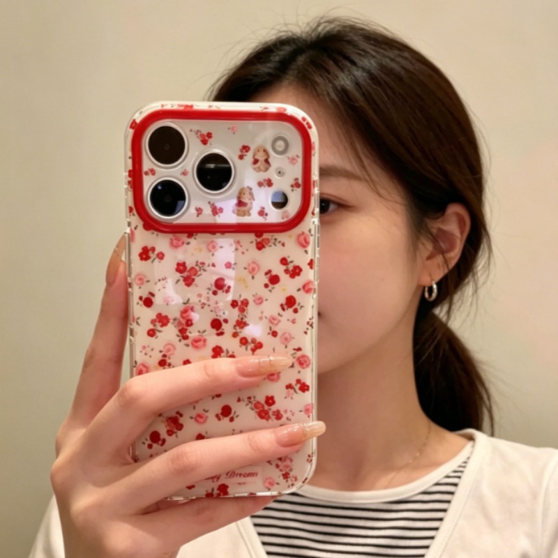Sevimli Çizgi Film Kırmızı Çiç - Phone Cases Red incelemesi ve fiyatı
