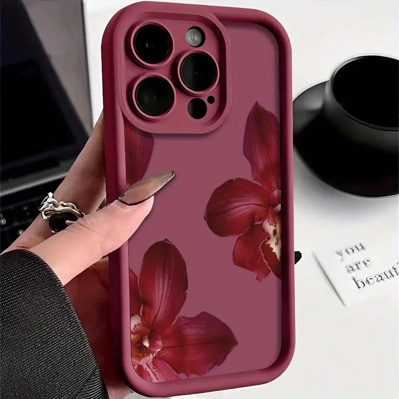 Şarap Kırmızısı Orkide Çiçeği  - Phone Cases Red incelemesi ve fiyatı