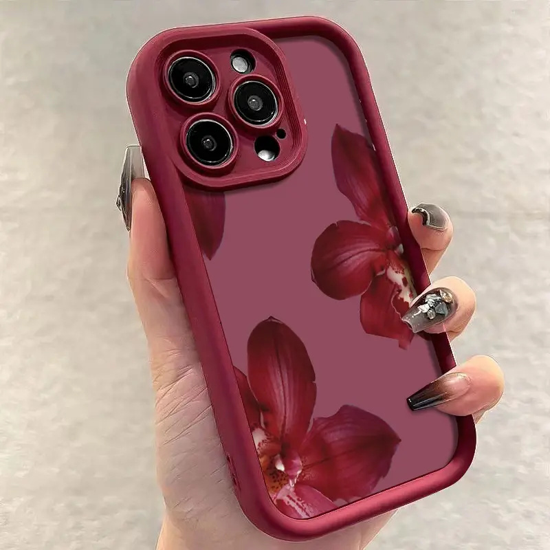 Şarap Kırmızısı Orkide Çiçeği  - Phone Cases Red incelemesi ve fiyatı
